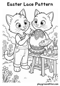 Coloring pages: Easter Lace Pattern pdf