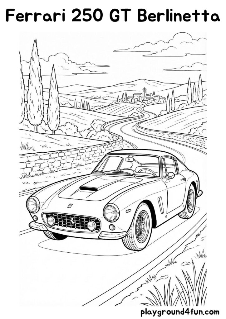 Ferrari 250 GT Berlinetta Coloring Pages