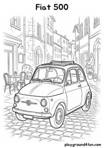 Coloring pages: Fiat 500 pdf