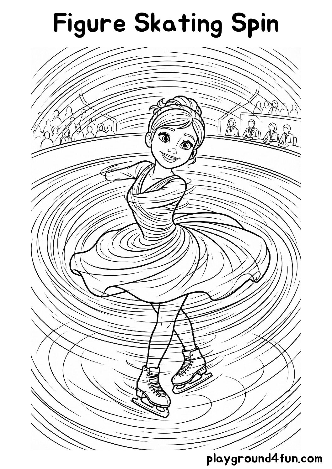 Coloring pages: Figure Skating Spin pdf