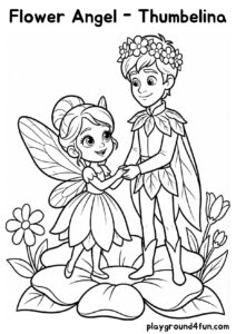 Coloring pages: Flower Angel Thumbelina preview
