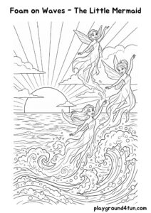Coloring pages: Foam on Waves The Little Mermaid pdf