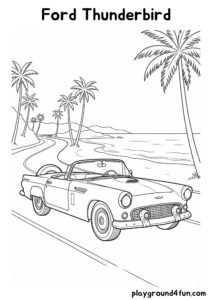 Coloring pages: Ford Thunderbird pdf