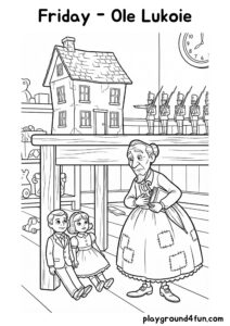 Coloring pages: Friday Ole Lukoie pdf