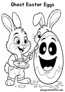 Coloring pages: Ghost Easter Eggs pdf