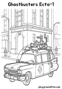 Coloring pages: Ghostbusters Ecto 1 pdf