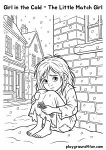 Coloring pages: Girl in the Cold The Little Match Girl pdf