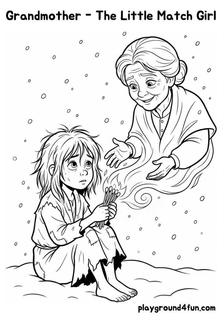 Coloring pages: Grandmother The Little Match Girl preview
