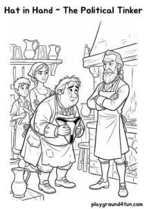 Coloring pages: Hat in Hand The Political Tinker pdf