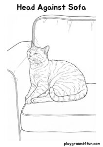 Coloring pages: Head Against Sofa pdf
