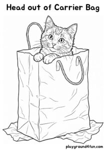 Coloring pages: Head out of Carrier Bag pdf