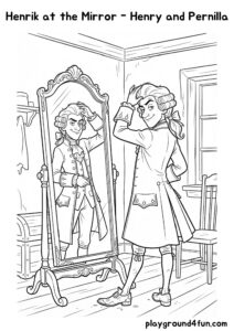 Coloring pages: Henrik at the Mirror Henry and Pernilla pdf