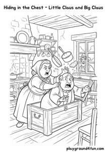 Coloring pages: Hiding in the Chest Little Claus and Big Claus pdf
