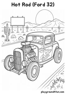 Coloring pages: Hot Rod Ford 32 pdf