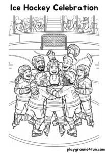 Coloring pages: Ice Hockey Celebration pdf