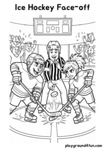 Coloring pages: Ice Hockey Face off pdf