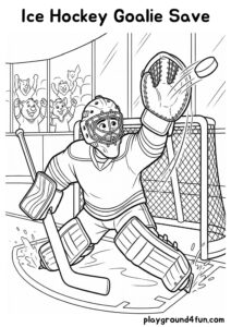 Coloring pages: Ice Hockey Goalie Save pdf