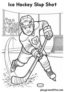 Coloring pages: Ice Hockey Slap Shot pdf