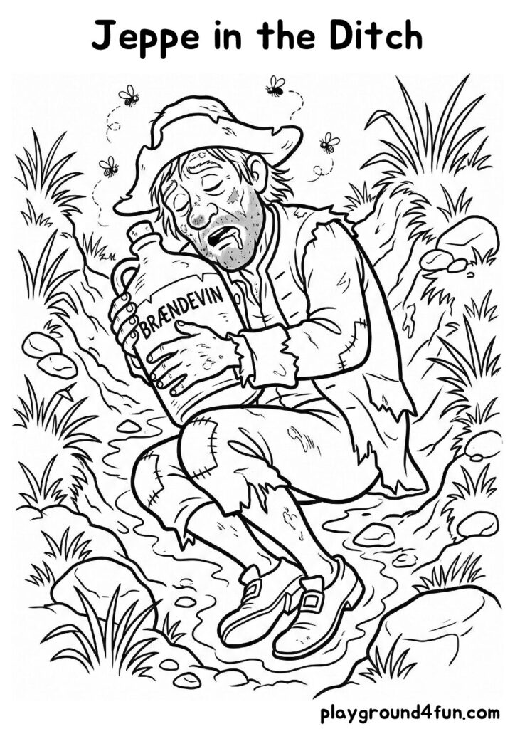 Jeppe in the Ditch Coloring Pages