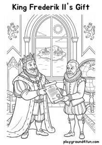 Coloring pages: King Frederik IIs Gift pdf