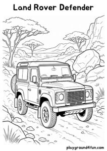 Coloring pages: Land Rover Defender pdf