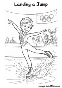 Coloring pages: Landing a Jump pdf
