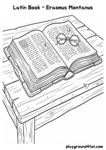 Coloring pages: Latin Book Erasmus Montanus preview