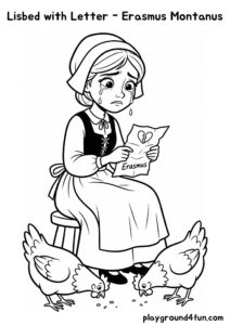 Coloring pages: Lisbed with Letter Erasmus Montanus pdf