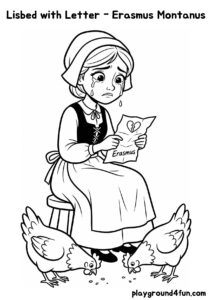 Coloring pages: Lisbed with Letter Erasmus Montanus preview