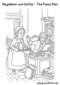 Coloring pages: Magdelone and Coffee The Fussy Man pdf