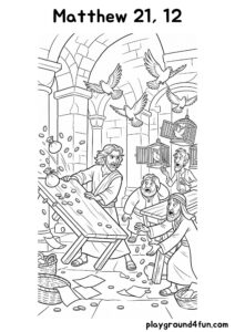 Coloring pages: Matthew 21 12 pdf