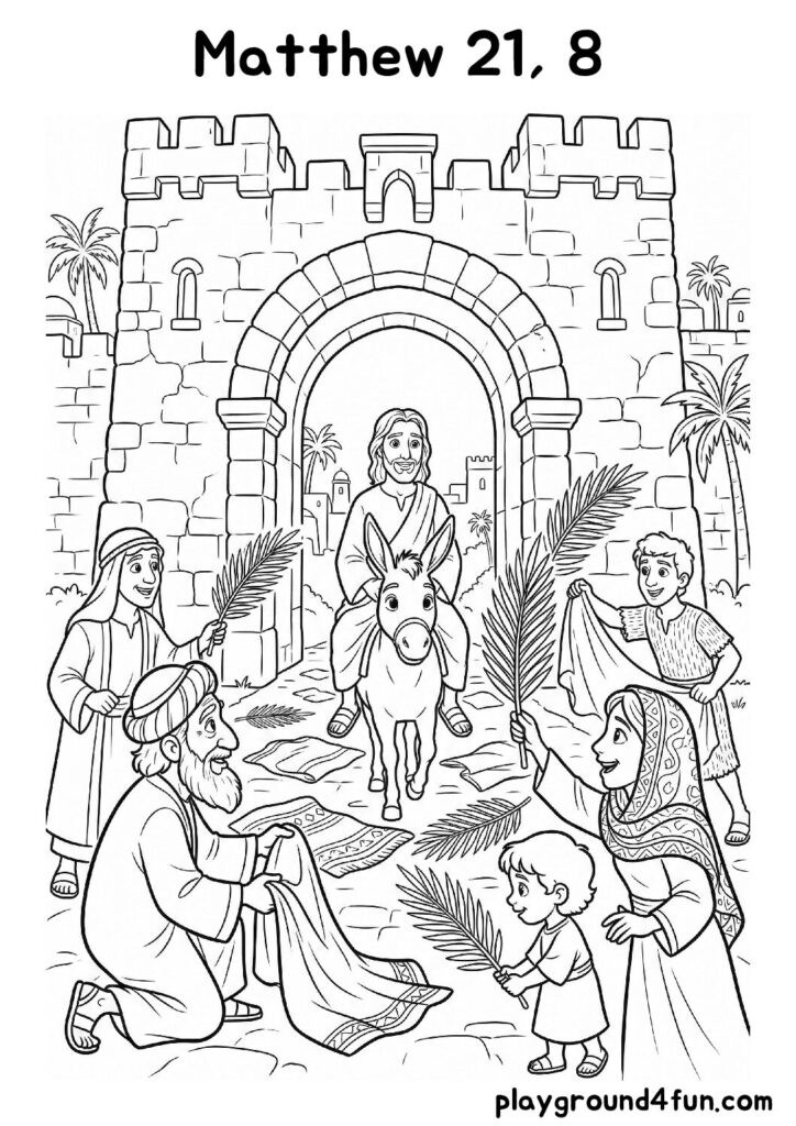 Matthew 21, 8 Coloring Pages