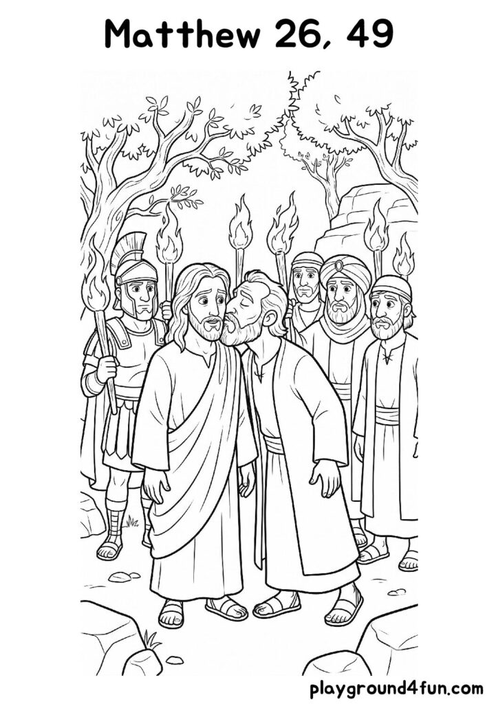 Matthew 26, 49 Coloring Pages