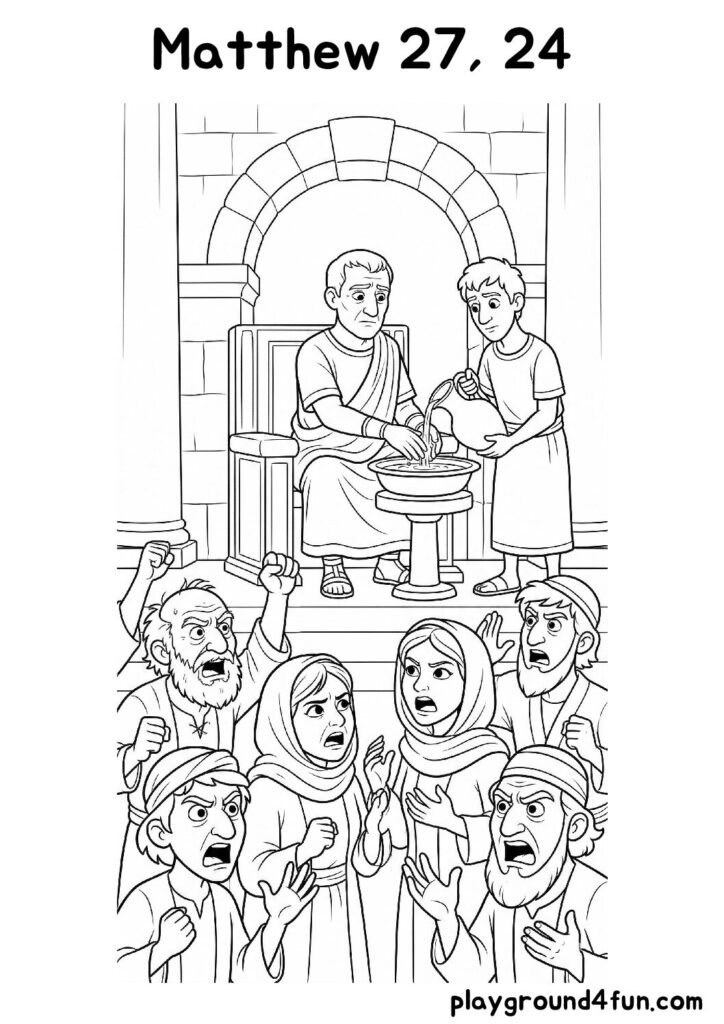 Matthew 27, 24 Coloring Pages