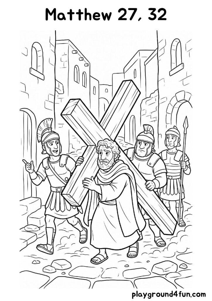 Matthew 27, 32 Coloring Pages