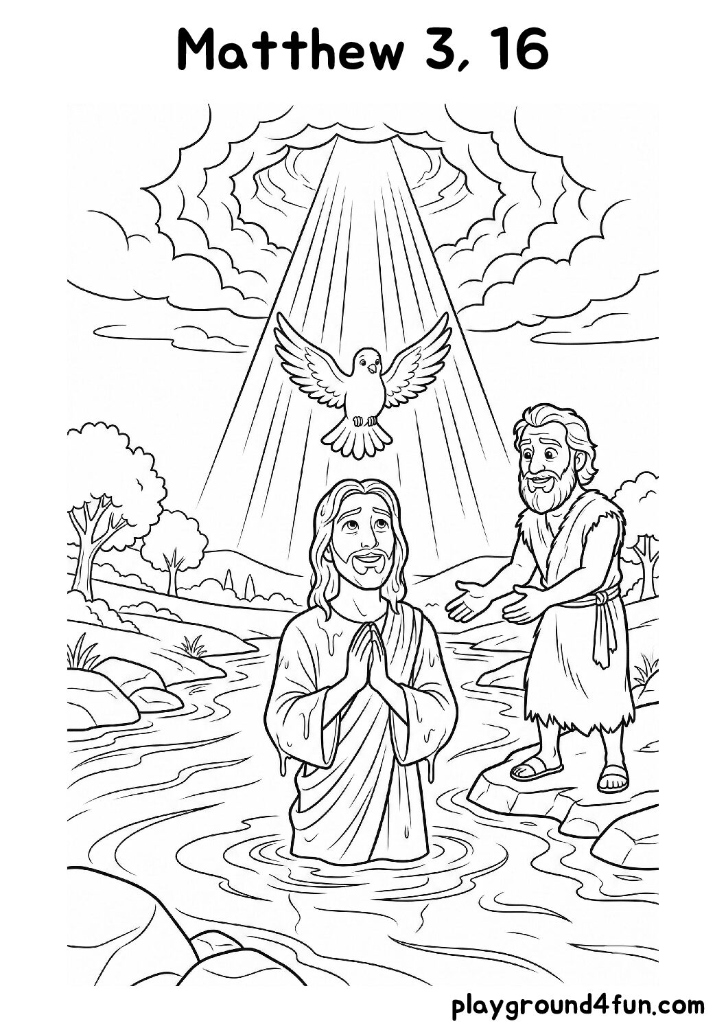 Coloring pages: Matthew 3 16 pdf