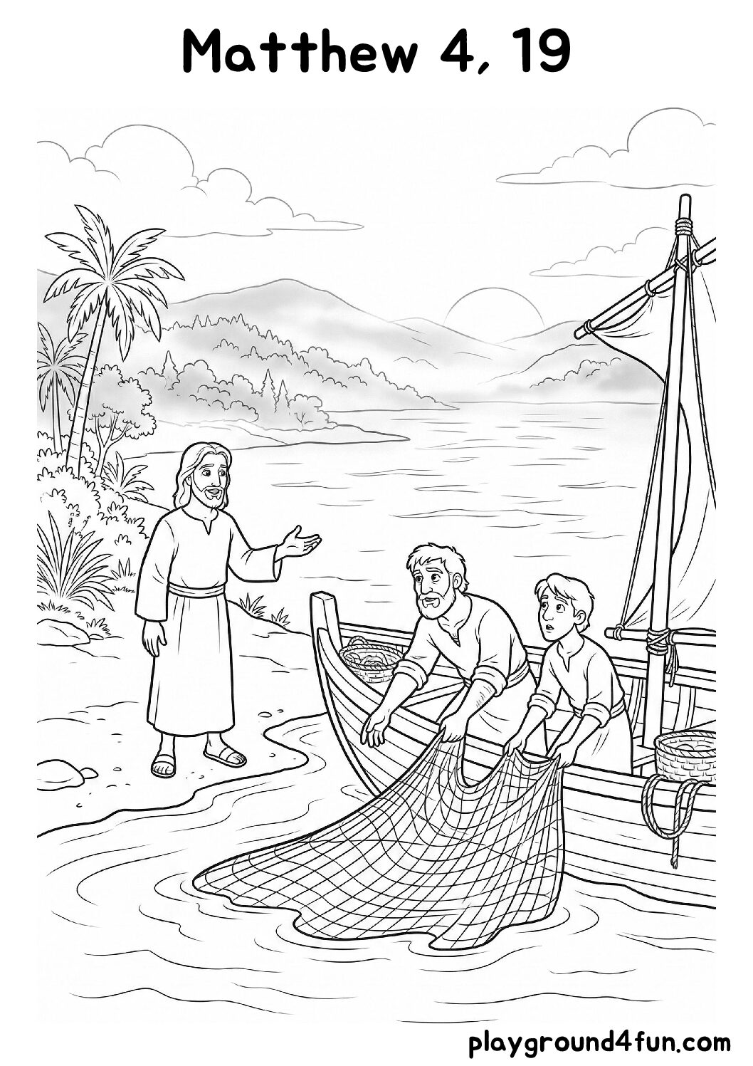 Coloring pages: Matthew 4 19 pdf
