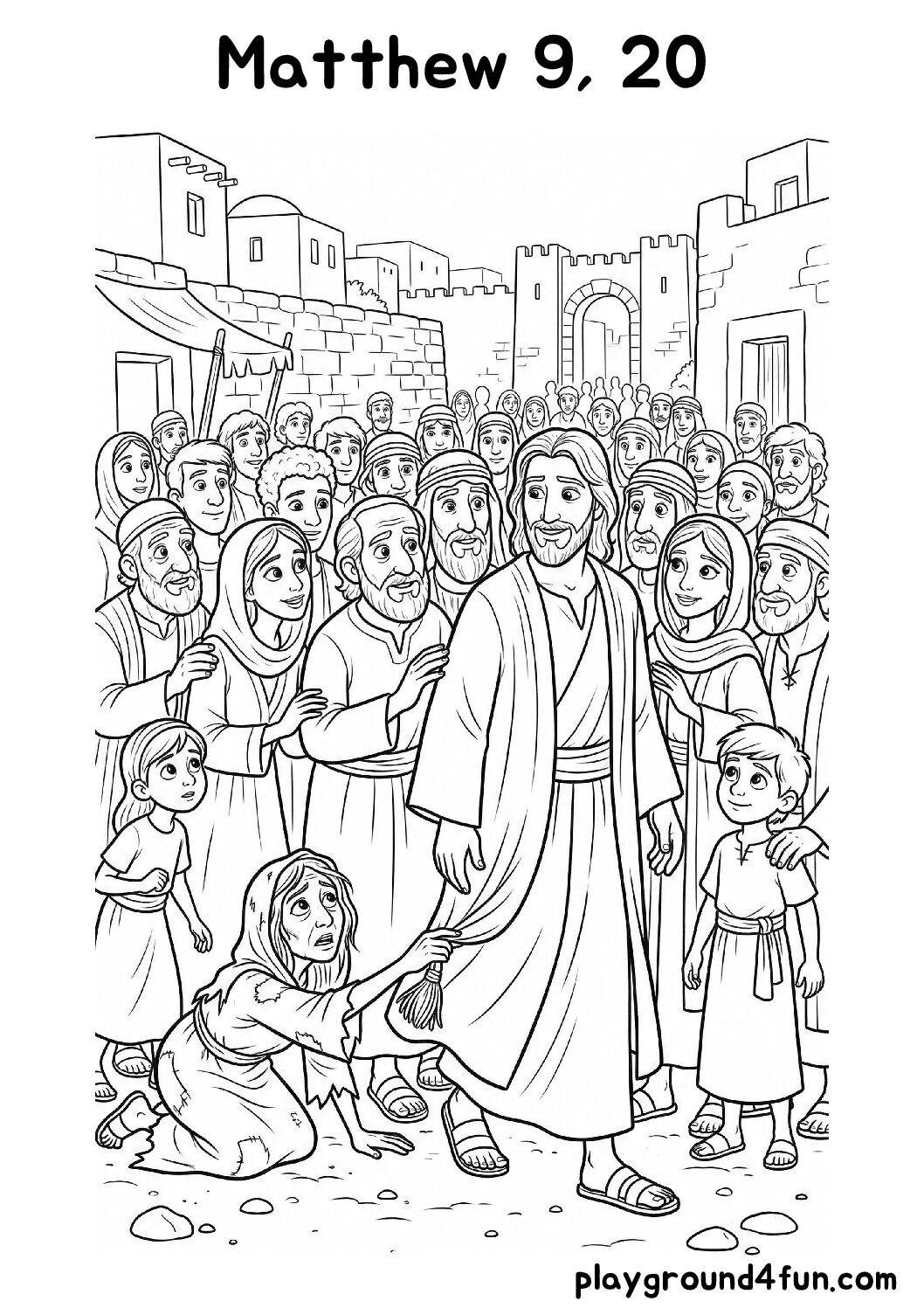 Coloring pages: Matthew 9 20 pdf