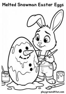 Coloring pages: Melted Snowman Easter Eggs pdf