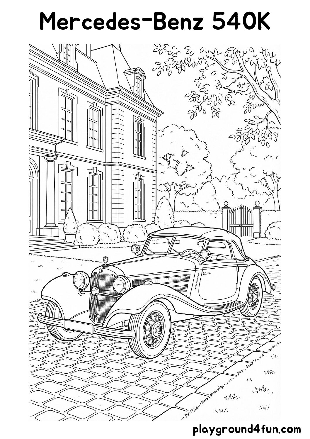 Coloring pages: Mercedes Benz 540K pdf