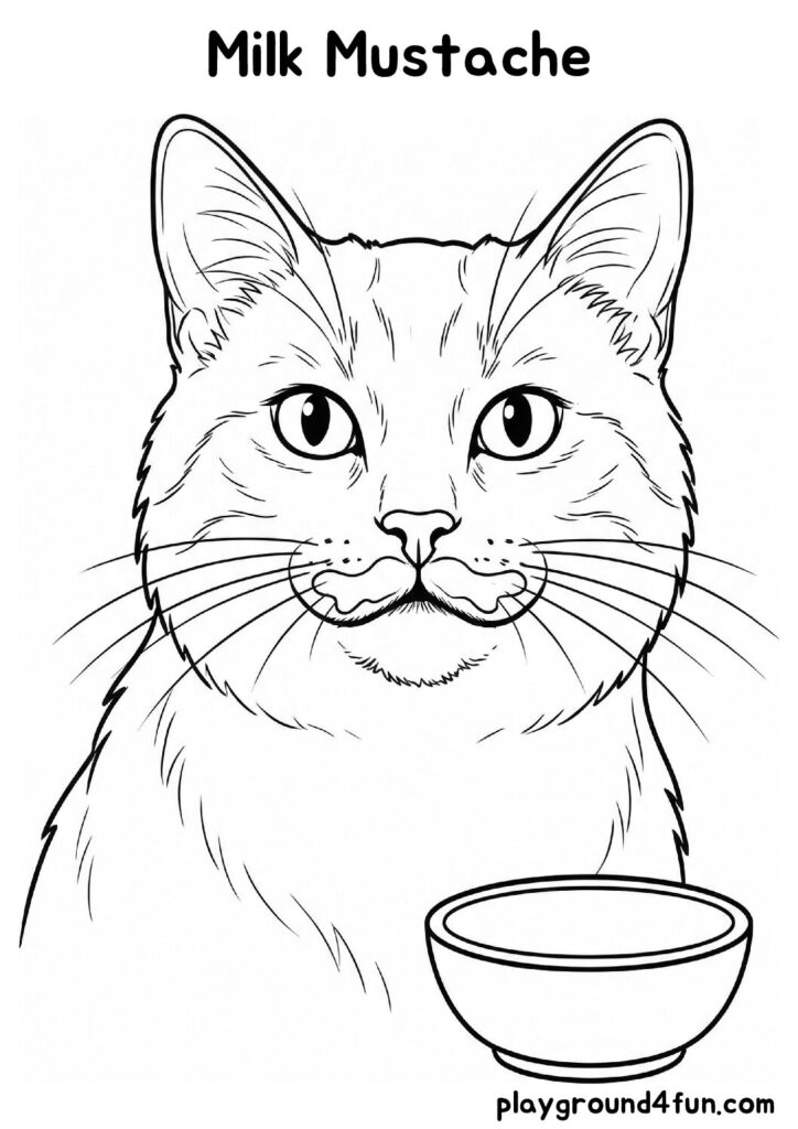 Milk Mustache Coloring Pages