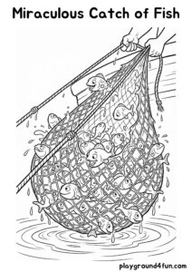 Coloring pages: Miraculous Catch of Fish pdf