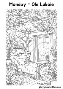 Coloring pages: Monday Ole Lukoie pdf