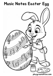 Coloring pages: Music Notes Easter Egg pdf