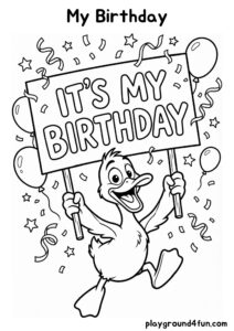 Coloring pages: My Birthday pdf
