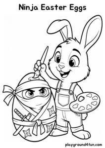 Coloring pages: Ninja Easter Eggs pdf