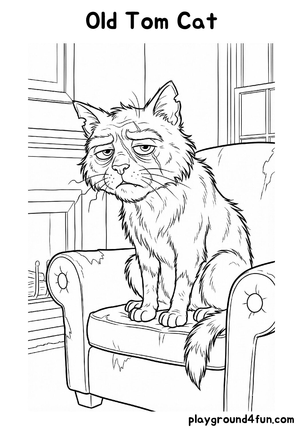 Coloring pages: Old Tom Cat pdf