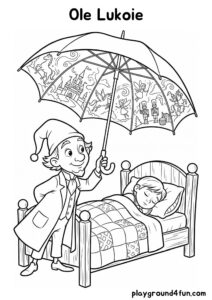 Coloring pages: Ole Lukoie pdf