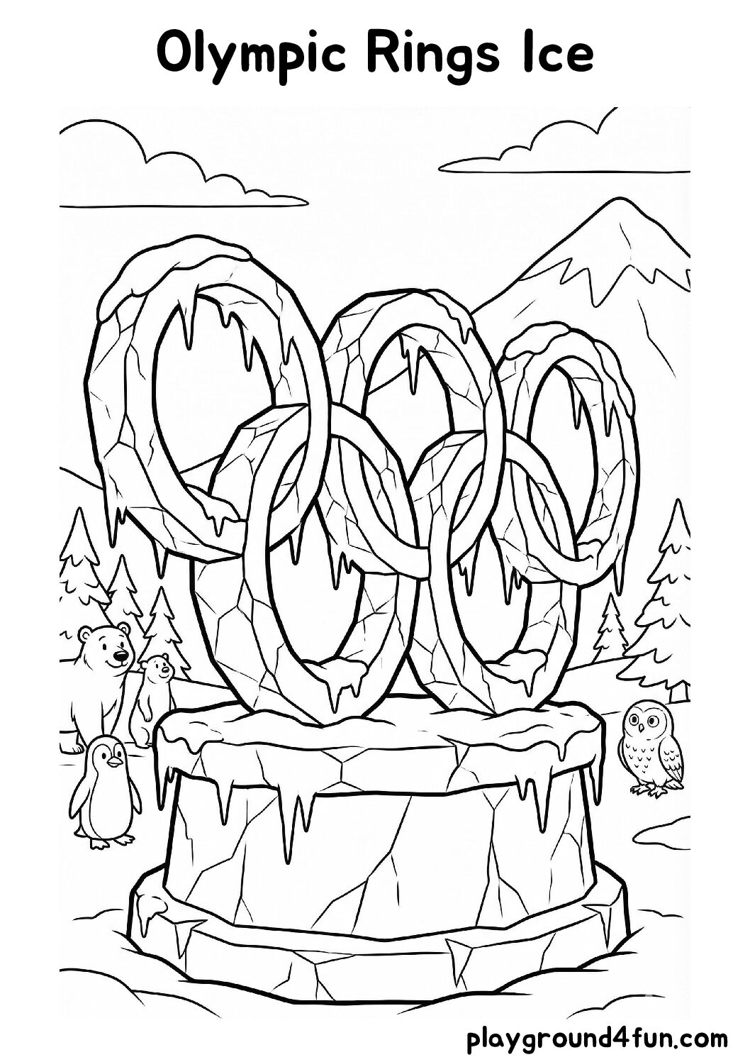 Coloring pages: Olympic Rings Ice pdf