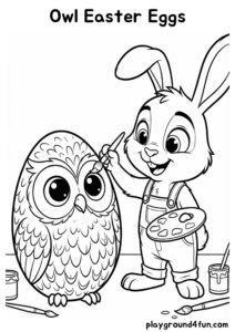 Coloring pages: Owl Easter Eggs pdf